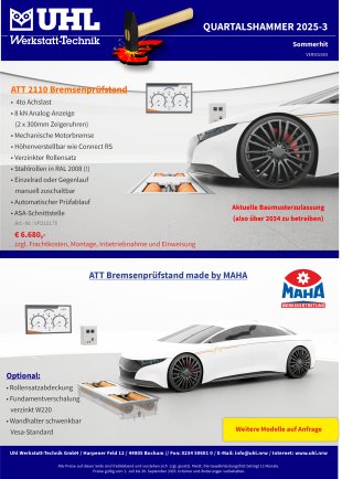 Quartalshammer 3. Quartal 2022 Uhl Werkstatt-Technik TECNOLUX 12240 Scheinwerfereinstellgerät
