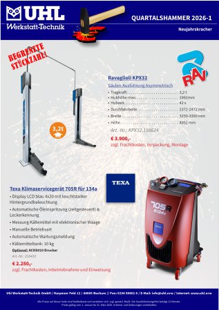 Quartalshammer 3. Quartal 2022 Uhl Werkstatt-Technik TECNOLUX 12240 Scheinwerfereinstellgerät